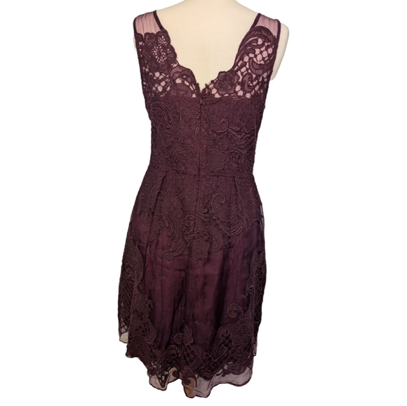 Yoana Baraschi Purple Lace Midi Dress - Picture 4 of 14